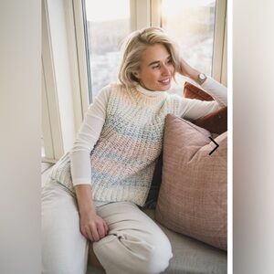 Second Female Size L Elsa Knitted Vest in Brunnera Blue